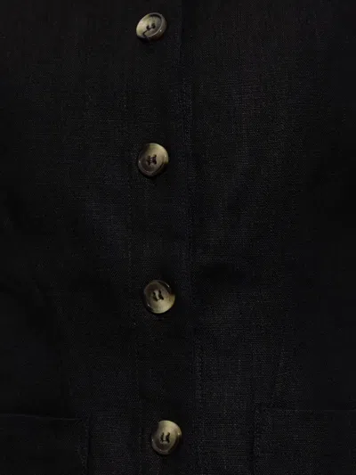 Posse Emma Linen Vest In Black