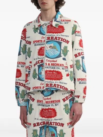 Bode Rec. Enrichment Printed Cotton-twill Jacket In White