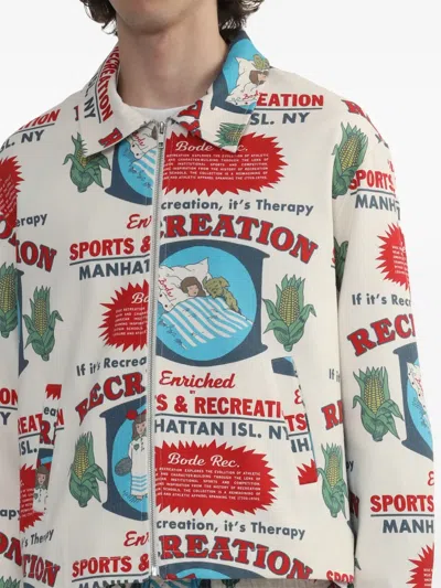 Bode Rec. Enrichment Printed Cotton-twill Jacket In White