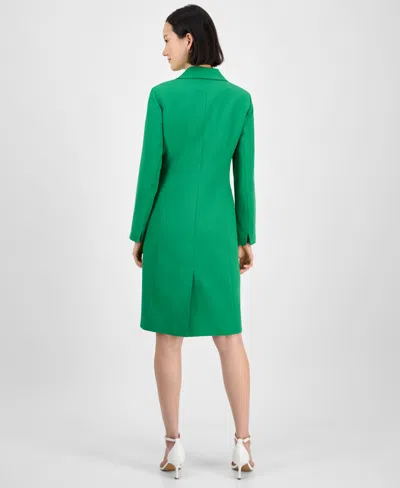 Le Suit Women's Elongated Blazer Dress Suit Set, Regular & Petite In Verde
