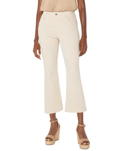 Liverpool Los Angeles Gia Glider Crop Flare Jeans In Cappuccino Stripe In Cappuccino Stripe