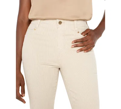 Liverpool Los Angeles Gia Glider Crop Flare Jeans In Cappuccino Stripe In Cappuccino Stripe