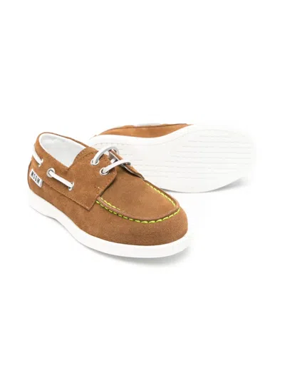 Msgm Suede Deck Shoes In Brown