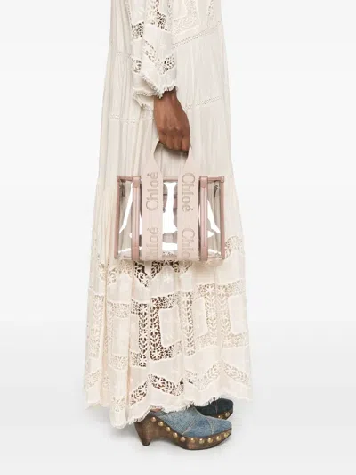 Chloé Pvc Small Woody Handbag In Pink