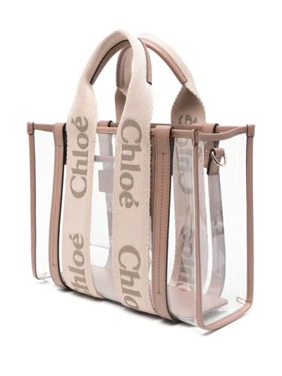 Chloé Pvc Small Woody Handbag In Pink