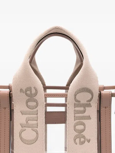 Chloé Pvc Small Woody Handbag In Pink