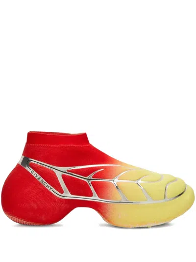Givenchy Tk-360 Plus Mid Sneakers Red And Yellow In Orange