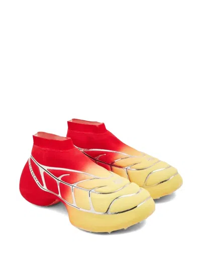 Givenchy Tk-360 Plus Mid Sneakers Red And Yellow In Orange