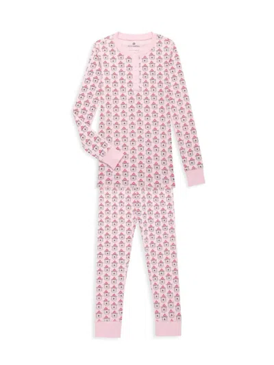 Ro's Garden Little Kid's & Kid's Cameron Bear Print Pajama Set In Light Pink
