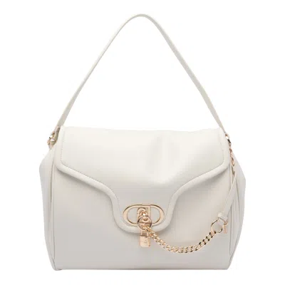 Liu •jo Shoulder Bag With Chain Detail And Metal Hardware In White