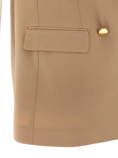 Tagliatore 'bernice' Double-breasted Vest Gold-tone Buttons In Beige