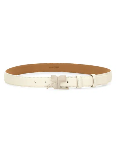 Courrèges Courreges Women Leather "ac" Belt In White