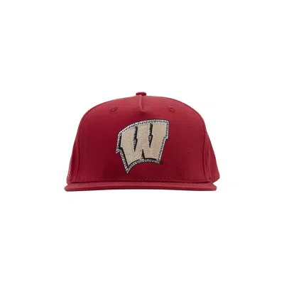 Pre-owned Cactus Jack By Travis Scott X Mitchell & Ness University Of Wisconsin Hat 'red'
