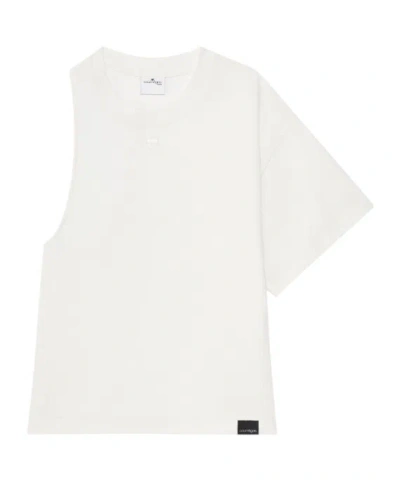 Courrèges Courregès Oneshoulder Tshirt In Scuba In White