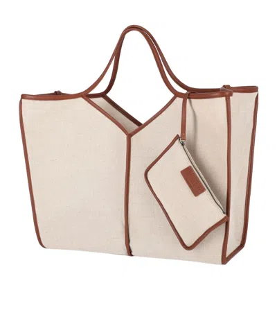Hereu Classic Open Top Tote In Naturalchestnut