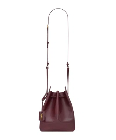 Saint Laurent Bucket Shoulder Bag In Hot Wine