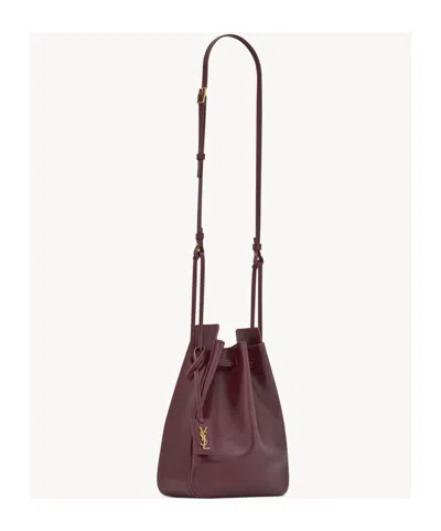 Saint Laurent Bucket Shoulder Bag In Hot Wine