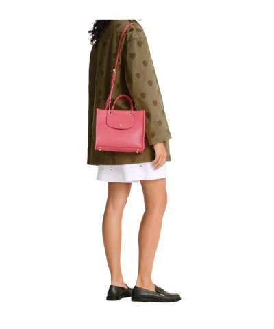 Longchamp Small Cabas Pink Handbag With Embossed Logo On The Front And Adjustable And Removable Shou In Pink