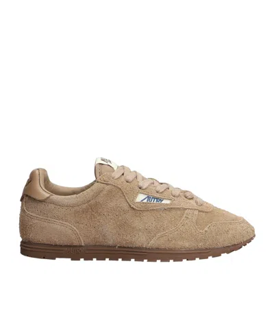 Autry Windspin Low Suede Panel Sneakers In Nude