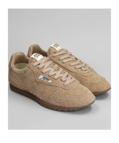 Autry Windspin Low Suede Panel Sneakers In Nude