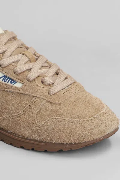 Autry Windspin Low Suede Panel Sneakers In Nude