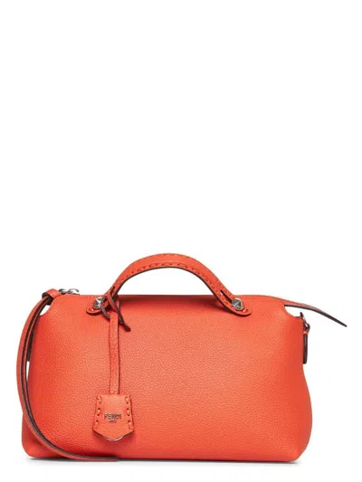 Fendi By The Way Selleria Medium Leather Shoulder Bag In Yellow,orange