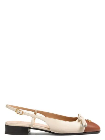 Valentino Slingback Ballerina 25mmm In Paperwht