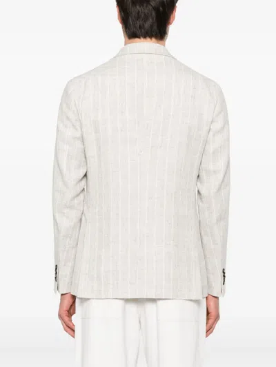 Tagliatore Striped Blazer In Neutrals