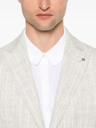 Tagliatore Striped Blazer In Neutrals