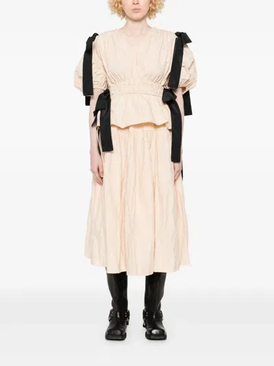 Marques' Almeida Wrinkled Midi Skirt In Neutrals