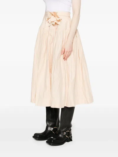 Marques' Almeida Wrinkled Midi Skirt In Neutrals