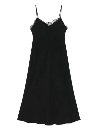 蕾丝边饰中长连衣裙