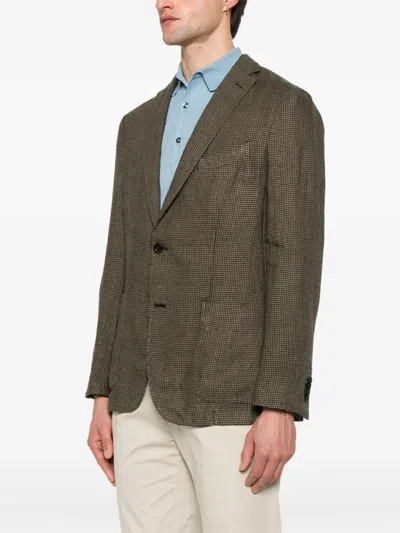 Boglioli Houndstooth-pattern Blazer In Brown