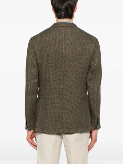 Boglioli Houndstooth-pattern Blazer In Brown