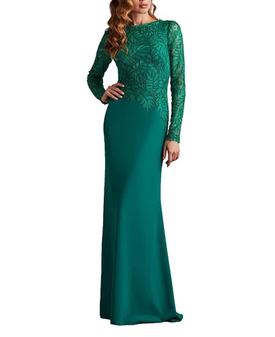 Tadashi Shoji Chu16206lxy Long A Line Formal Evening Dress In Green