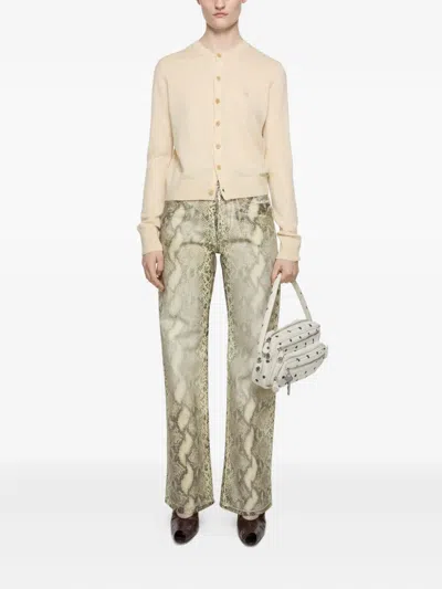 Acne Studios Wool Single-breasted Cardigan In Neutrals