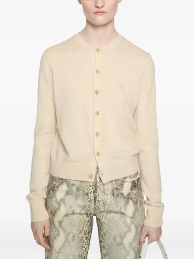 Acne Studios Wool Single-breasted Cardigan In Neutrals