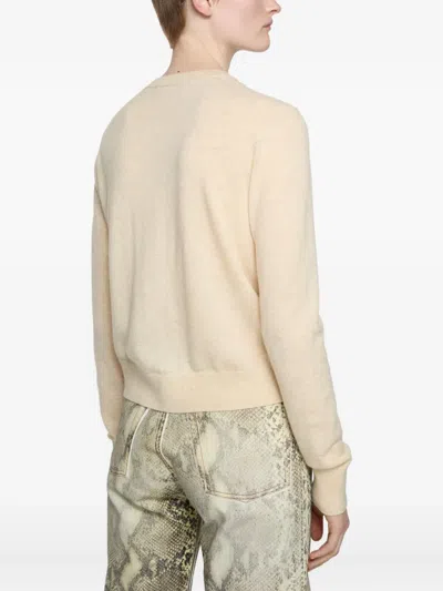 Acne Studios Wool Single-breasted Cardigan In Neutrals