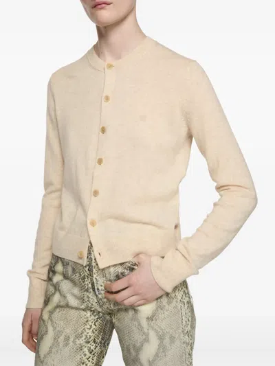 Acne Studios Wool Single-breasted Cardigan In Neutrals