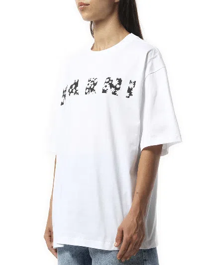 Marni Women's Boxy Flower Logo T-shirt In Lily White