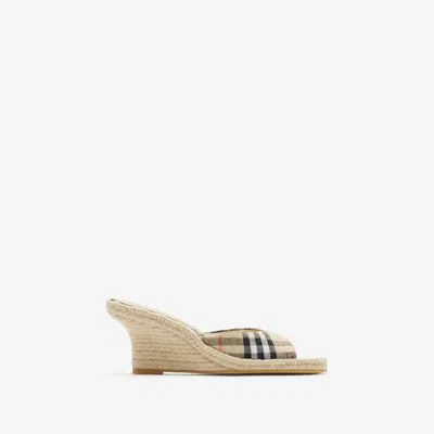 Burberry Mews Espadrille Wedge Sandal In Brown