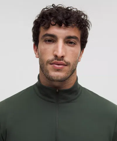 Lululemon Stretch Recycled-jersey Half-zip Top In Green