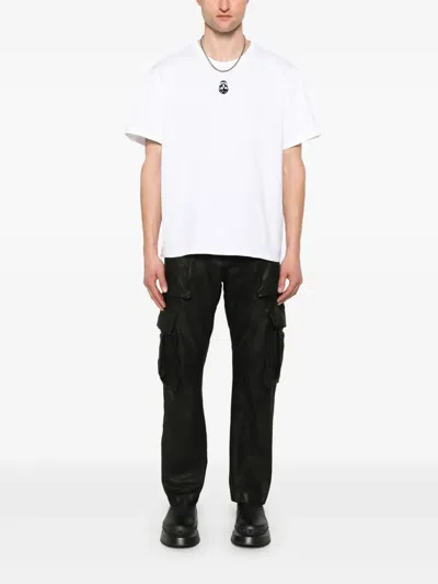 Alexander Mcqueen Embroidered Skull T-shirt In White