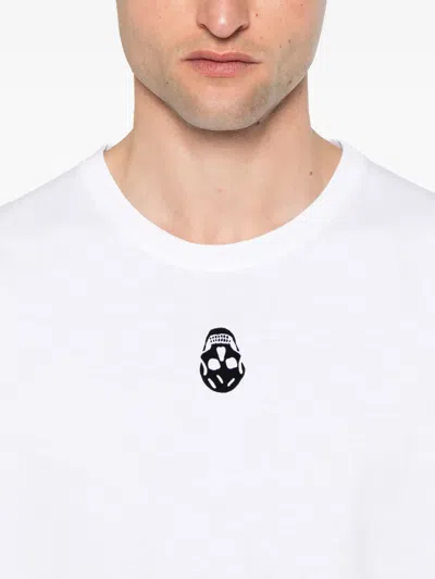 Alexander Mcqueen Embroidered Skull T-shirt In White