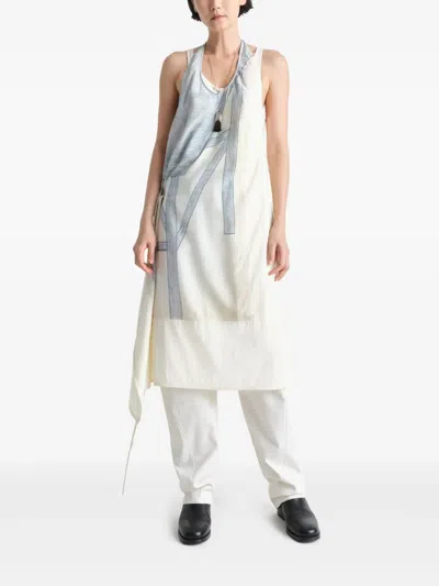 Lemaire Off-white Philippe Weisbecker Apron Midi Dress In Neutral