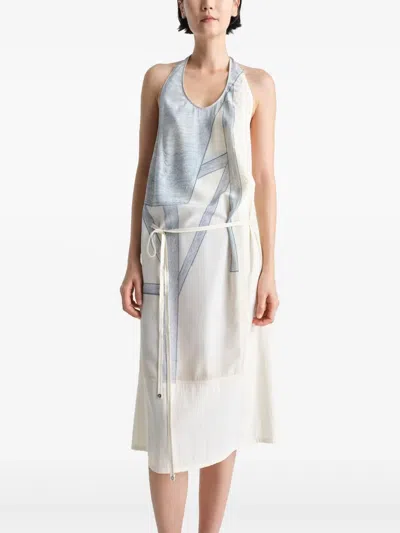 Lemaire Off-white Philippe Weisbecker Apron Midi Dress In Neutral