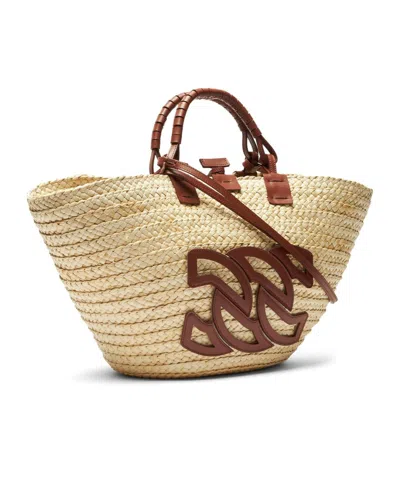Casadei Brown Tote Bag With Removable Shoulder Strap And Logo Embroidery On The Front In Brown