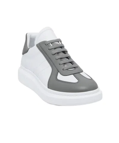 Alexander Mcqueen Chunky Sole Sneakers Contrasting Panels In Off-white/cool Gray