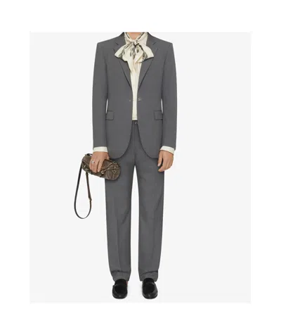 Givenchy Belt Loop Wool Casual Pants In Gray