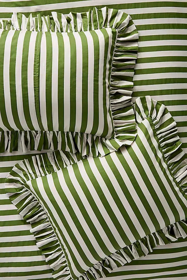 Maeve Cotton Striped Ruffle Printed Shams, Set of 2 - Thumbnail 2